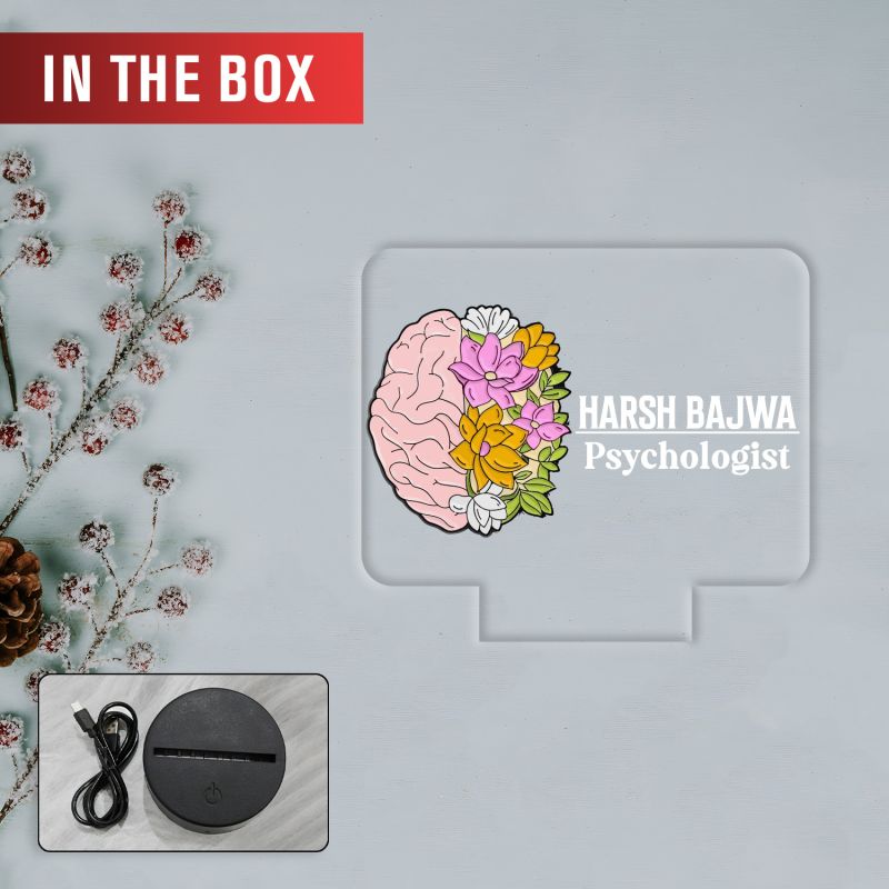 Personalized Doctor LED Night Lamp with Warm White Light Thankyou Gift for Doctor Appreciation Gift for Doctor Clinic & Hospital Decor Light (Psychologist Doctor Lamp)